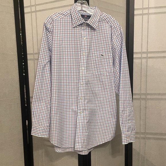 Men's Vineyard Vines Striped Slim Fit Tucker Shirt 100% Cotton - Picture 1 of 8